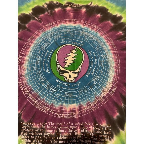 Liquid Blue Vintage Grateful Dead 25th Anniversary Calendar Graphic XL Tshirt - Picture 4 of 7